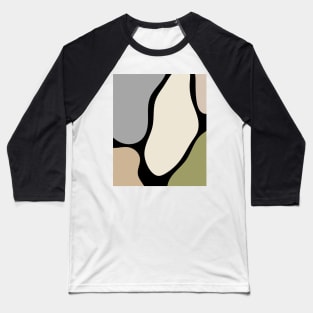 Minimal Modern  Abstract Shapes Black and Blue Pattern Baseball T-Shirt